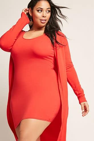 Forever21 Rebdolls Inc. Plus Size Tank Top Mini Dress & Cardigan Set