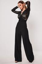 Forever21 Missguided Lace Wide-leg Jumpsuit