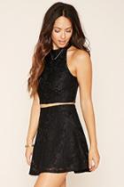 Forever21 Women's  Black Lace Overlay Skirt