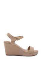 Forever21 Faux Nubuck Open Toe Wedges