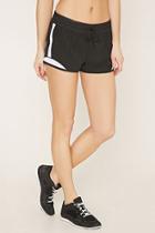 Forever21 Women's  Black & White Active Mesh-paneled Shorts