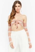 Forever21 Striped Off-the-shoulder Crop Top