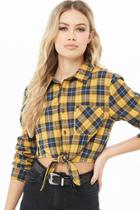 Forever21 Cropped Plaid Flannel Shirt