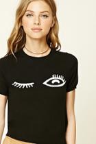 Forever21 Women's  Eye Print Sweater Top