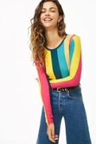 Forever21 Brushed Striped Colorblock Sweater