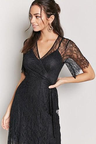 Forever21 Eyelash Lace Twofer Wrap Dress