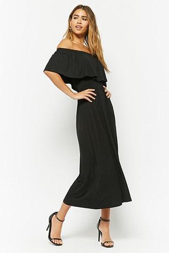 Forever21 Flounce Off-the-shoulder Maxi Dress