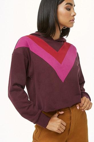 Forever21 Chevron Colorblock Hoodie