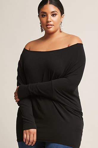 Forever21 Plus Size Off-shoulder Knit Top