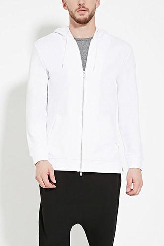 21 Men Men's  Longline Zipped Hoodie