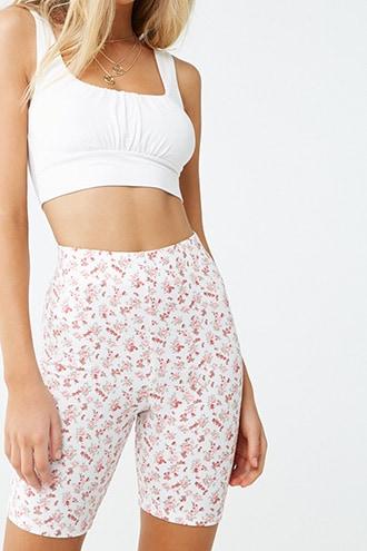 Forever21 Floral Print Biker Shorts