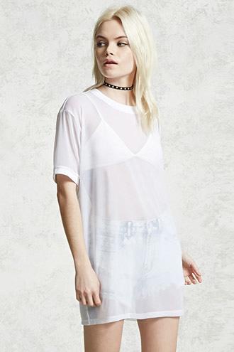 Forever21 Contemporary Mesh Knit Top
