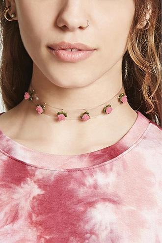 Forever21 Clear Rosebud Choker