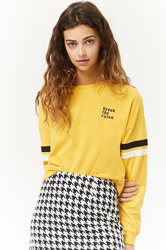 Forever21 Break The Rules Embroidered Sweater