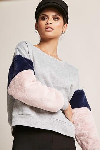 Forever21 Faux Fur Sleeve Sweater