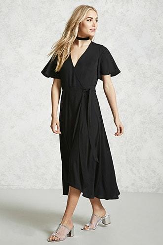 Forever21 Flounce Sleeve Wrap Dress