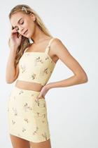 Forever21 Linen-blend Floral Print Skirt
