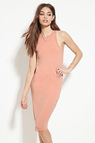 Forever21 Women's  Peach Knit Bodycon Dress