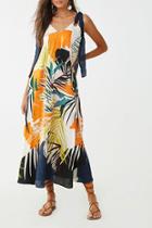 Forever21 Abstract Leaf Print Dress