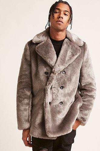 Forever21 Faux Fur Double-breasted Coat