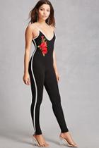 Forever21 Floral Applique Jumpsuit