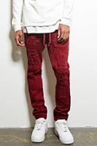 21 Men Men's  Burgundy Victorious Distressed Joggers