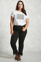 Forever21 Plus Size Fringed Hem Jeans