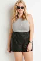 Forever21 Plus Scalloped Faux Leather Shorts