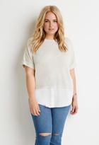 Forever21 Plus Cuffed-sleeve Combo Top