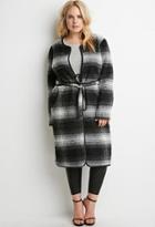 Forever21 Plus Belted Plaid Coat