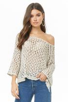Forever21 Marled Open-knit Top