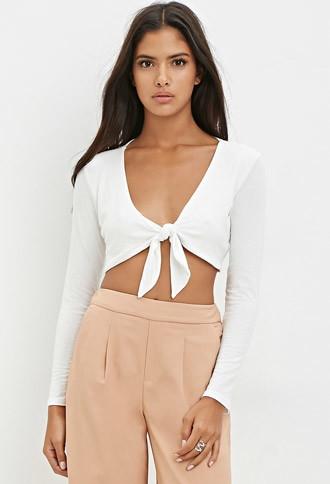 Forever21 Knotted-front Crop Top
