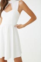 Forever21 Lace-trim Cutout Skater Mini Dress
