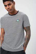 Forever21 Striped Planet Patch Tee