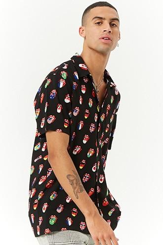 Forever21 The Rolling Stones Flag Print Shirt