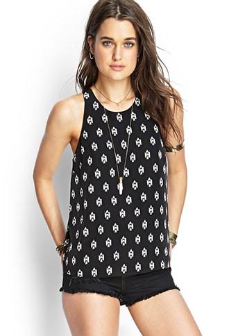 Forever21 Spotted Geo Print Tank