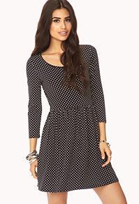 Forever21 Polka Dot Fit & Flare Dress