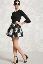 Forever21 Floral Box Pleat Skirt