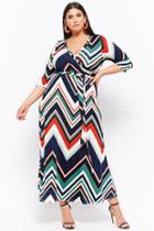 Forever21 Plus Size Belted Chevron Maxi Dress