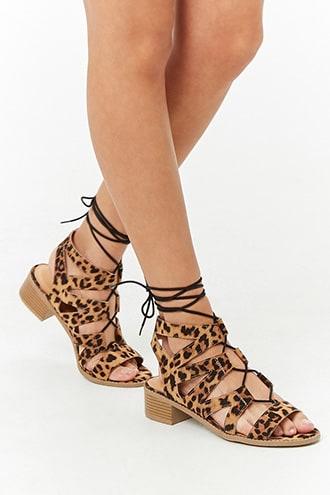 Forever21 Leopard Print Gladiator Sandals