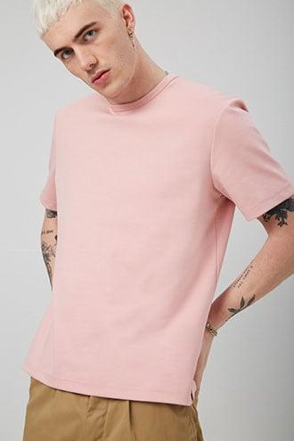 Forever21 Split-hem Crew Neck Tee
