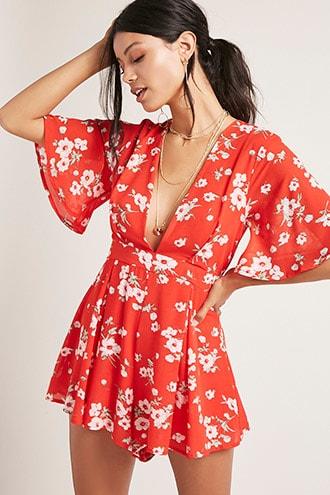 Forever21 Floral Kimono Romper