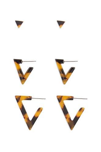 Forever21 Triangle Tortoiseshell Earring Set