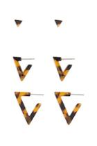 Forever21 Triangle Tortoiseshell Earring Set