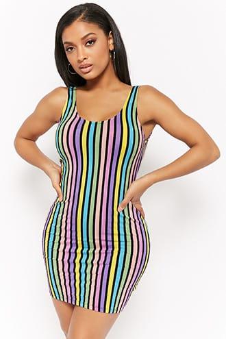Forever21 Motel Multi-striped Mini Dress