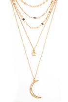 Forever21 Layered Star & Crescent Pendant Necklace