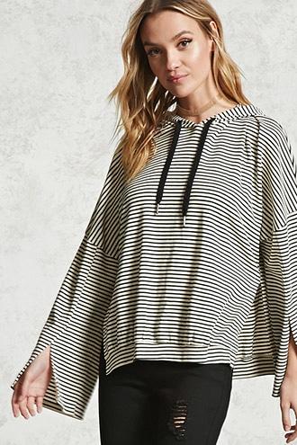 Forever21 Vented Striped Hoodie