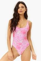 Forever21 Kulani Kinis Floral Print One-piece Swimsuit