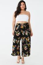 Forever21 Plus Size Crinkled Floral Palazzo Pants