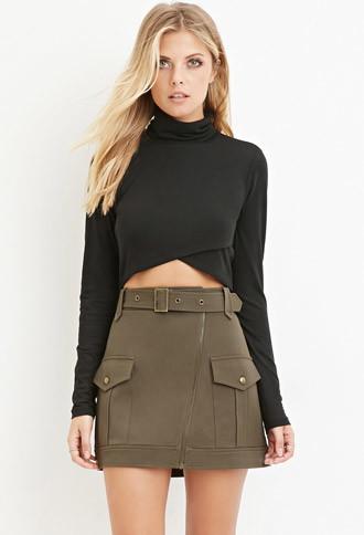 Love21 Women's  Contemporary Belted Mini Skirt